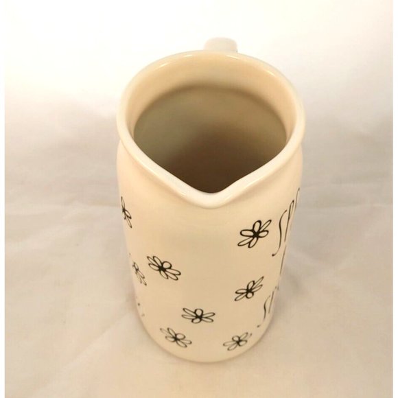 Rae Dunn Pitcher SPRINGHAS SPRUNG Flowers Artisan Collection New 8.5" - Picture 4 of 6